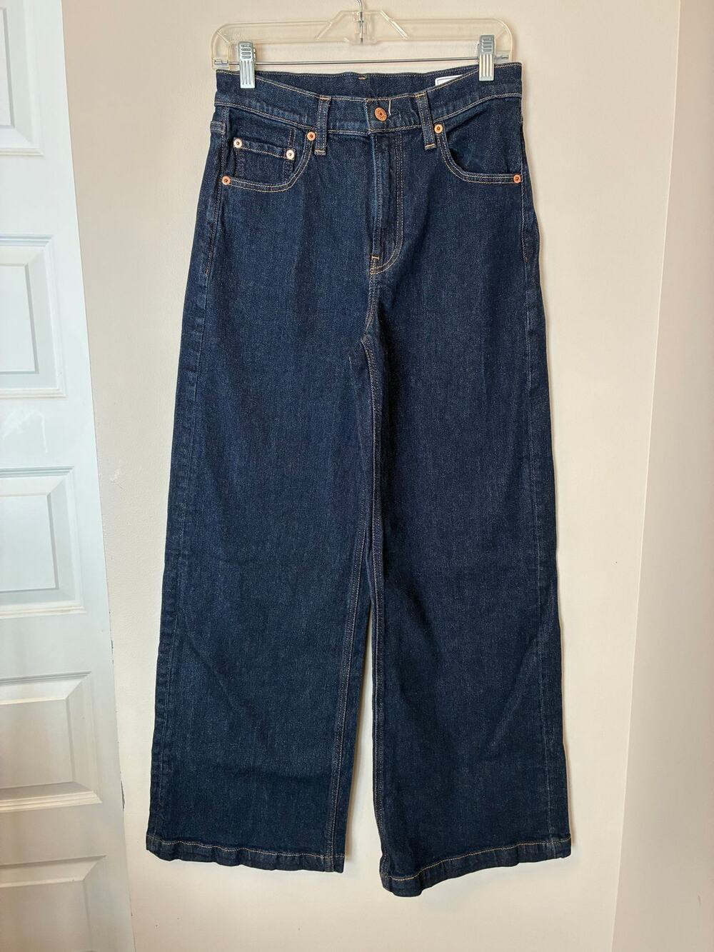 Gap High Rise Stride Wide Leg Jeans Dark Wash Women's Size 6 28